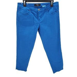 Abbey Dawn Capri Pants Blue Juniors Size 13 Stretch Stars On Pockets Y2K